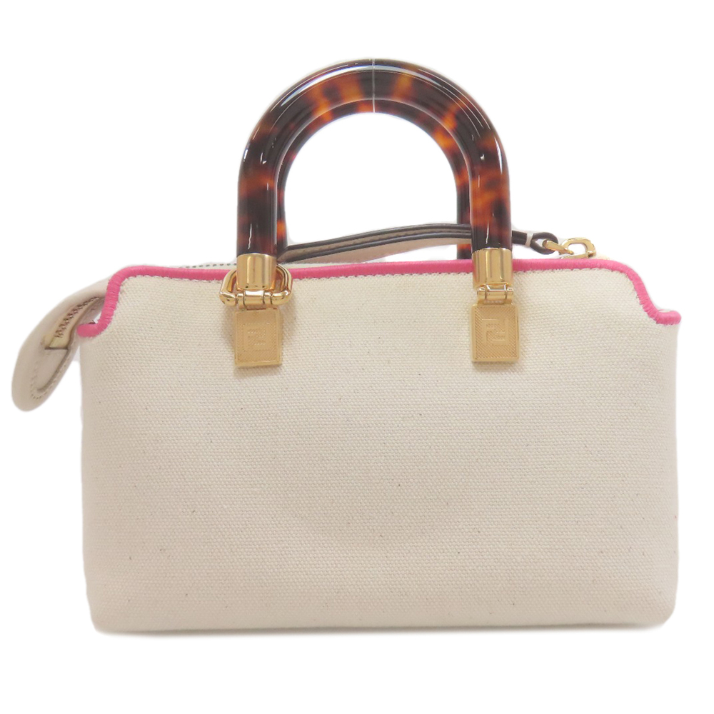 Fendi By The Way Leather Shoulder Bag Handbag Canvas - Picture 3 of 10